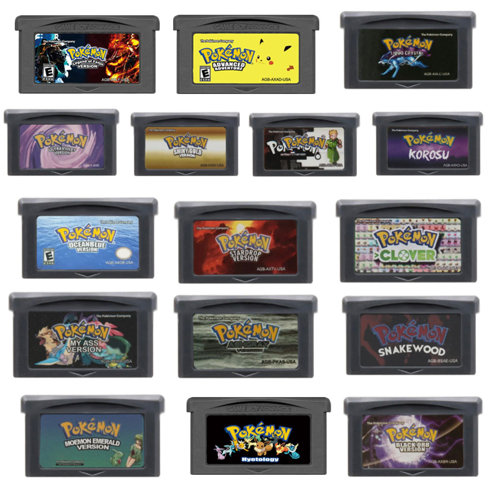 Gaming Console Video - خرطوشة ألعاب سلسلة بوكيمون GBA، إصدار