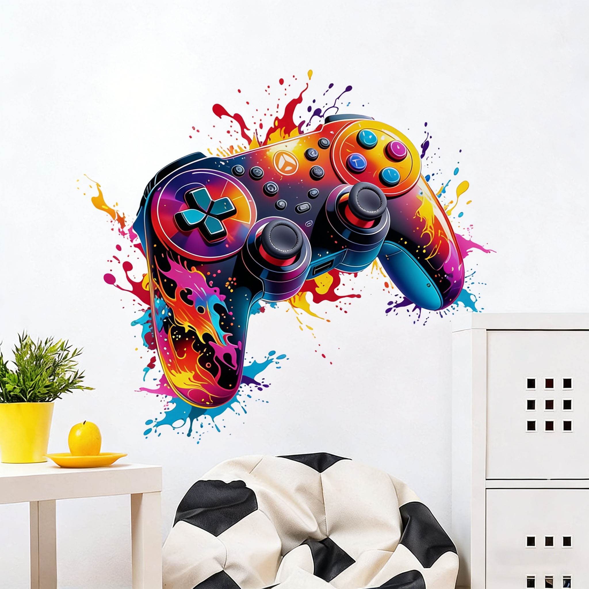 ملصق جداري على شكل لهب أحمر لو - مراجعة Gaming Console Wallpaper وسعره