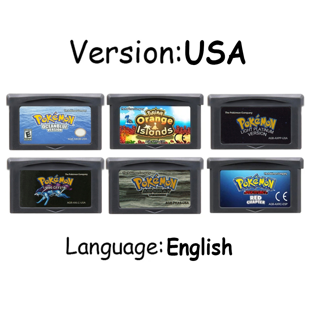 خرطوشة ألعاب سلسلة بوكيمون GBA - مراجعة Gaming Console Video وسعره