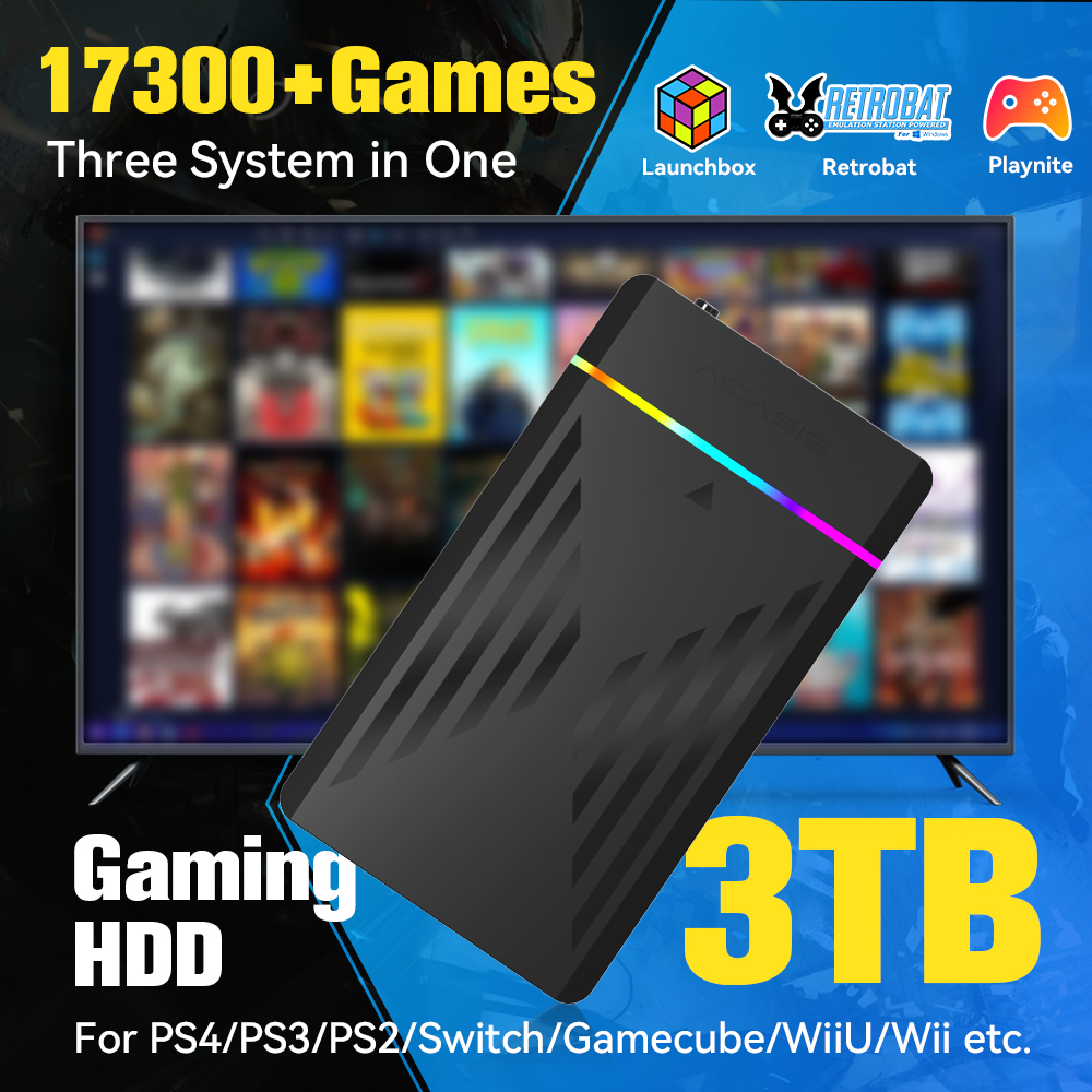 3 تيرابايت محمول للألعاب HDD L - مراجعة Gaming Console Emulator وسعره